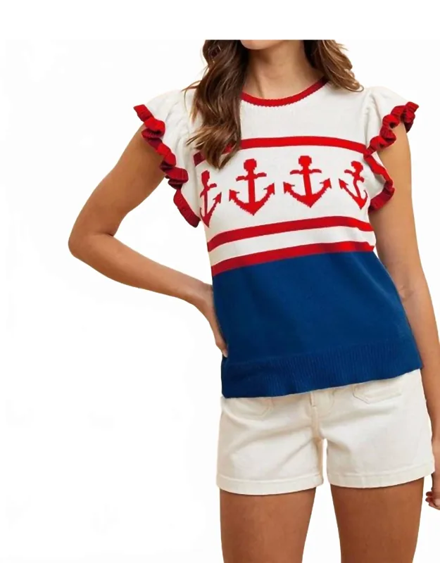Anchors Away Summer Sweater Top