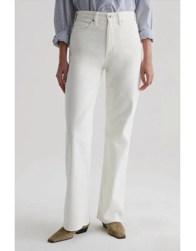 Wide Leg Raw Hem Jeans