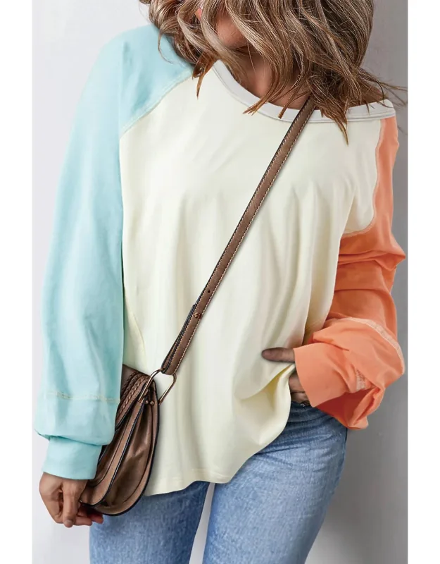 Color Block Long Sleeve Top