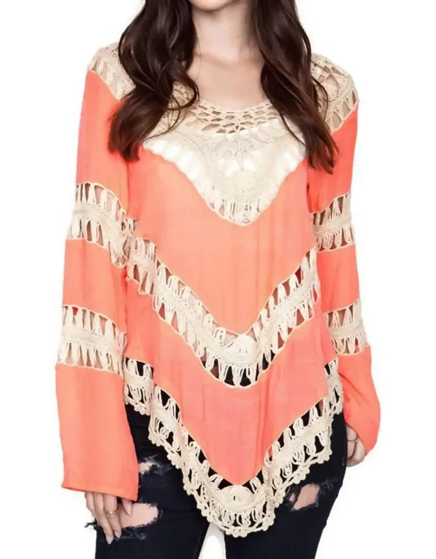 Lacy Crochet Trim Tunic