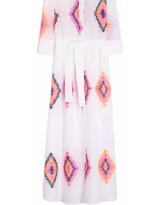 Ikat Button Tie Dress