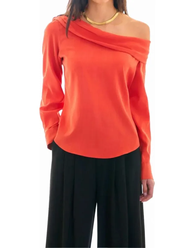 One Shoulder Washed Cupro Top
