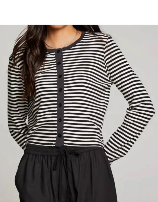 Brady Punk Stripe Button Up Pullover