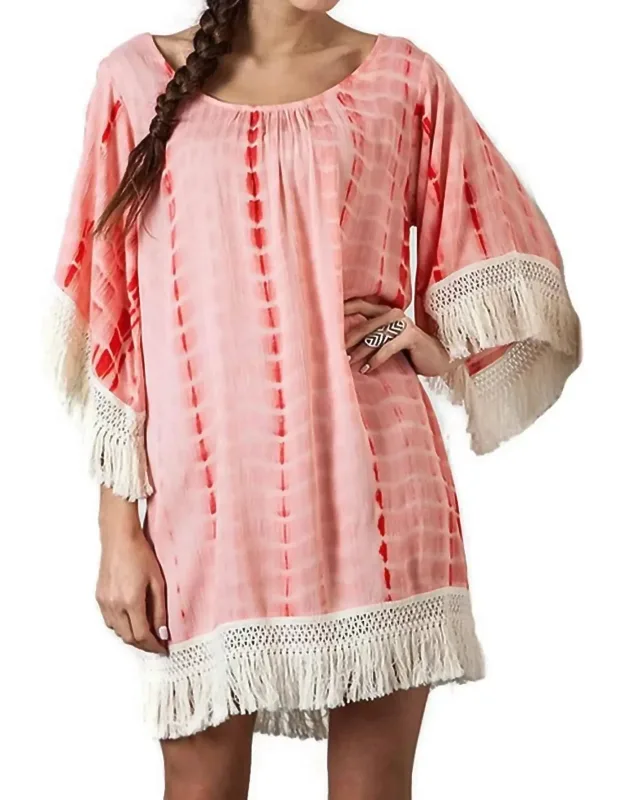 Tie Dye Tassel And Fringe Dress