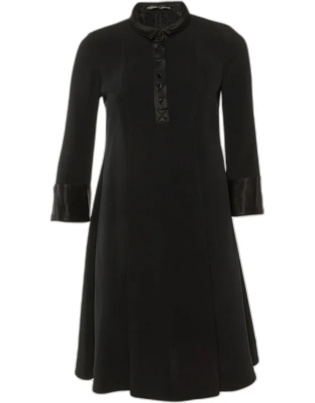 Silk Pleated Knee Length Dress
