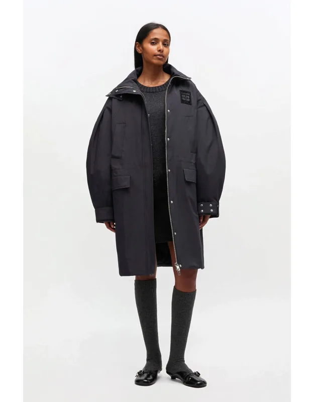 Mixed Dark Grey Tri-layer Parka Coat