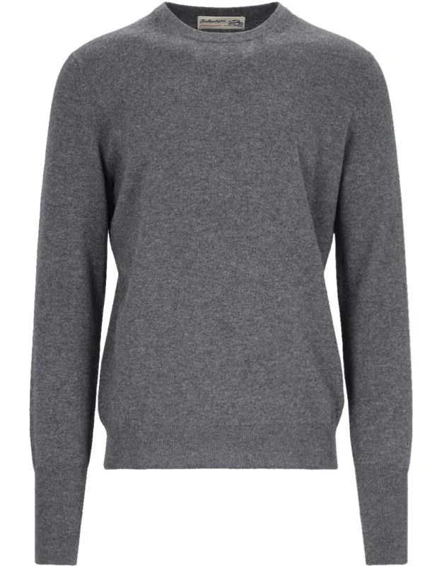 Basic Sweater In Cashmere With Crew Neck
