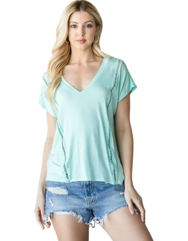 Short Sleeve V-neck Top