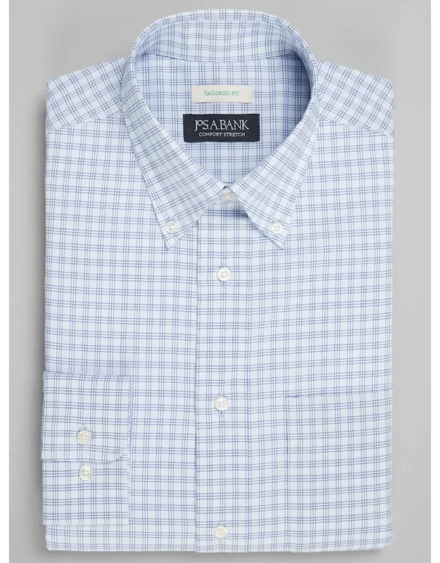 Tailored Fit Button-down Collar Check Dress Shirt