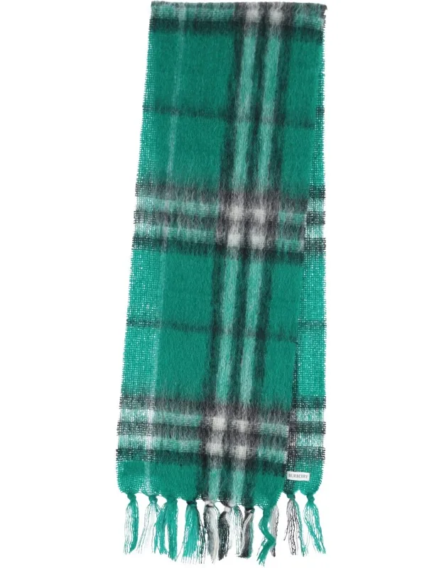'check' Scarf In Mohair And Wool