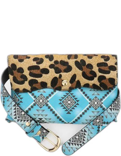 Leopard Patterned Faux Leather Bag