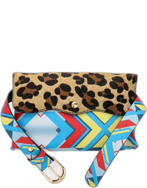 Leopard Patterned Faux Leather Bag