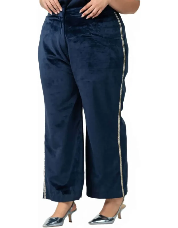 Velvet Sequin Stripe Pants