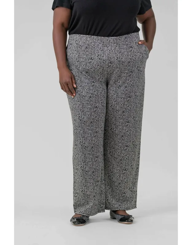 Etched Tweed Wide Leg Ankle Pants