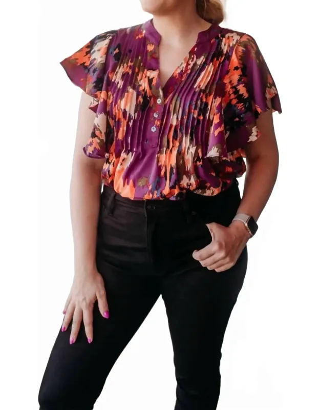 Ruffle Sleeve Blouse