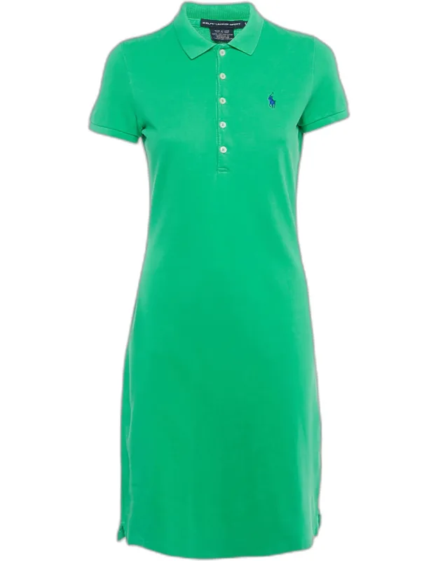 Sports Logo Embroidered Cotton Polo T-shirt Dress