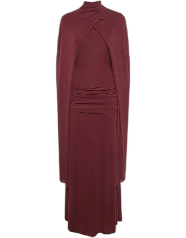 Jersey Knit Cape Detail Valeris Maxi Dress