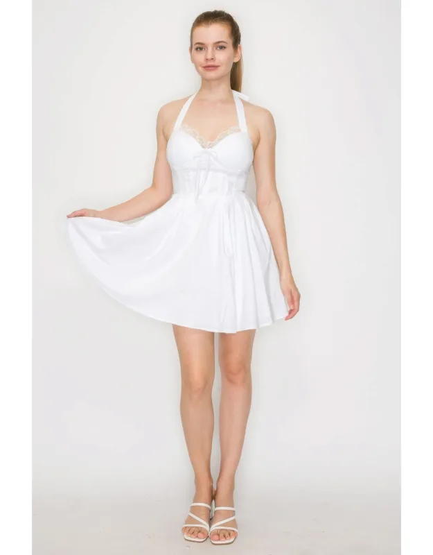 Corset Self-tie Ribbon Zippered Dress