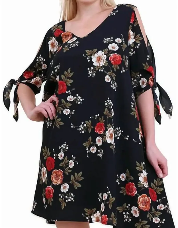 Floral Print Cut Out Dress
