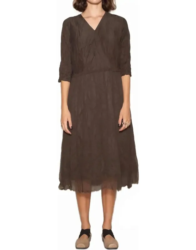 Cotton Cupro V-neck Dress