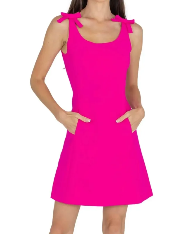 Bow Sleeveless Mini Dress