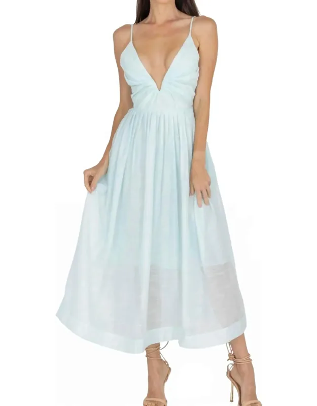 V Neck Midi Dress