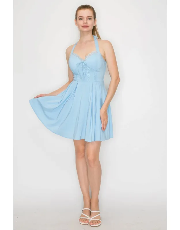 Corset Self-tie Ribbon Zippered Dress