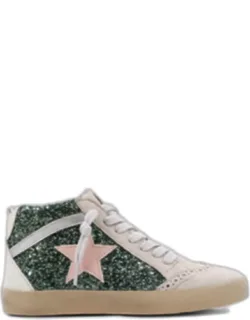 Paulina Hi-top Sneakers In Steel Glitter