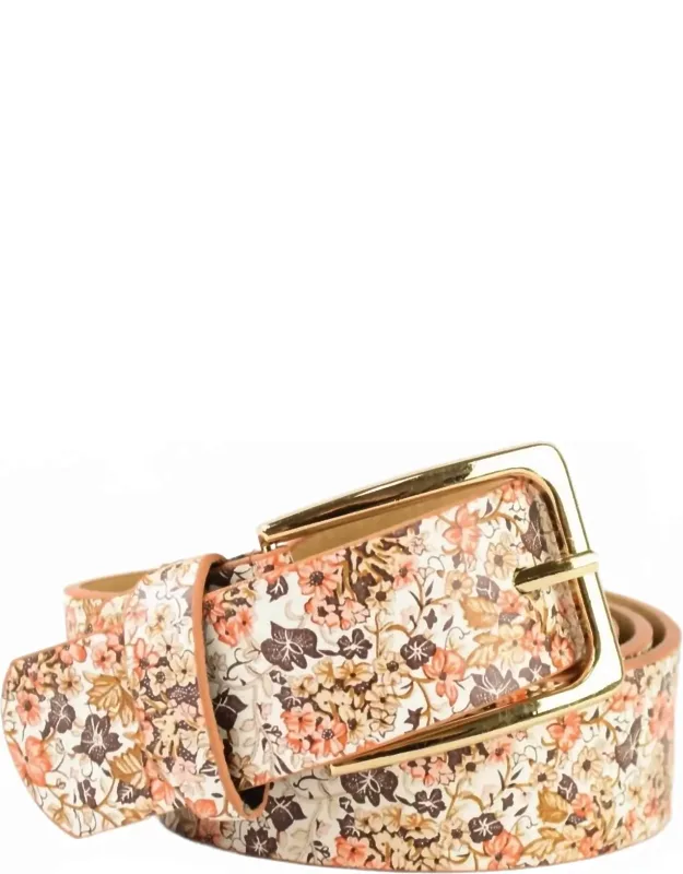 Boho Chic Floral Vegan Leather Adjustable Belt