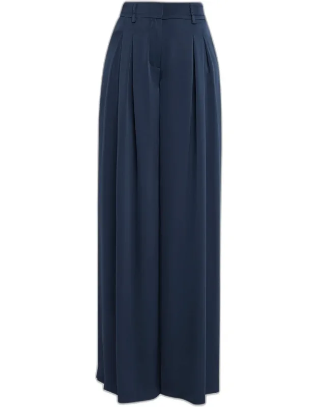 Wide-leg Satin Pants