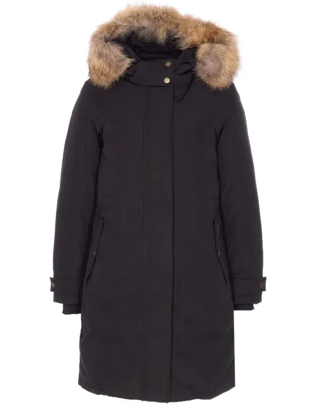 Grace Fur Parka With Removable Fur Detail, Padded