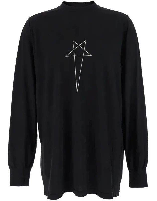 Crewneck T-shirt With Logo Print On The Front In Cotton