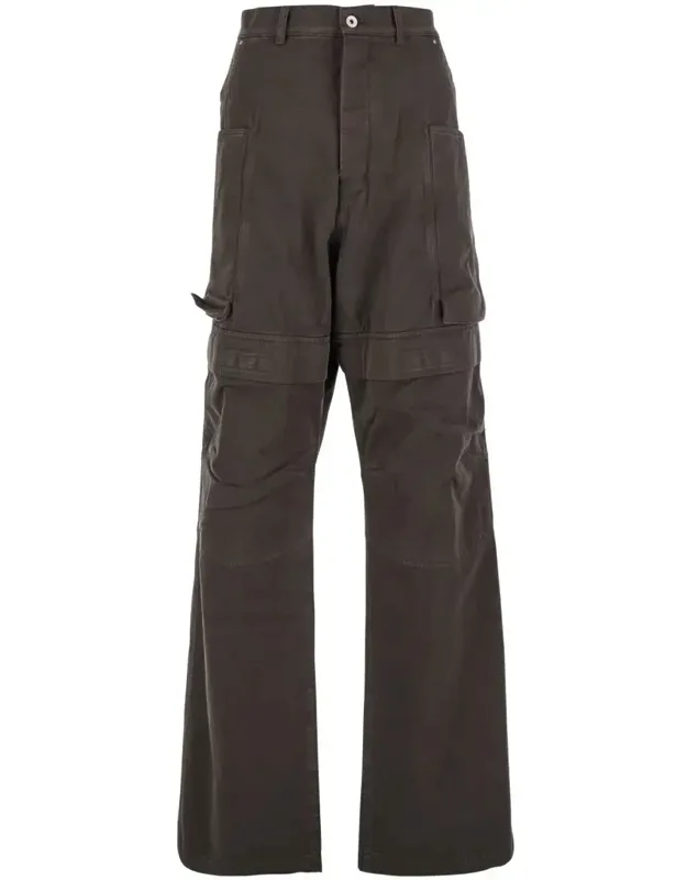 Stefan Wide Leg Cargo Pants With Patch Pockets In Cotton