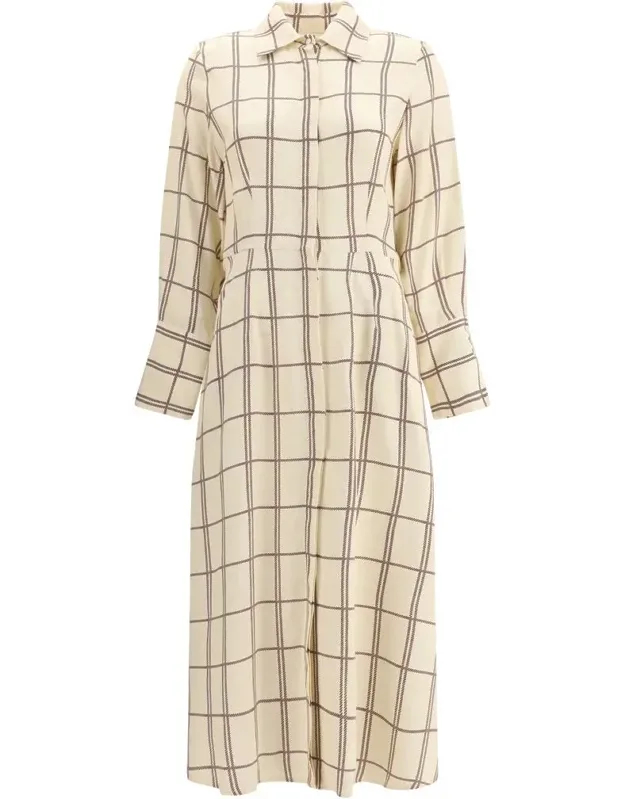 Crida Dress With Classic Collar And Practical Side Pockets