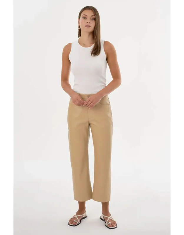 Faux Leather Cropped Pants