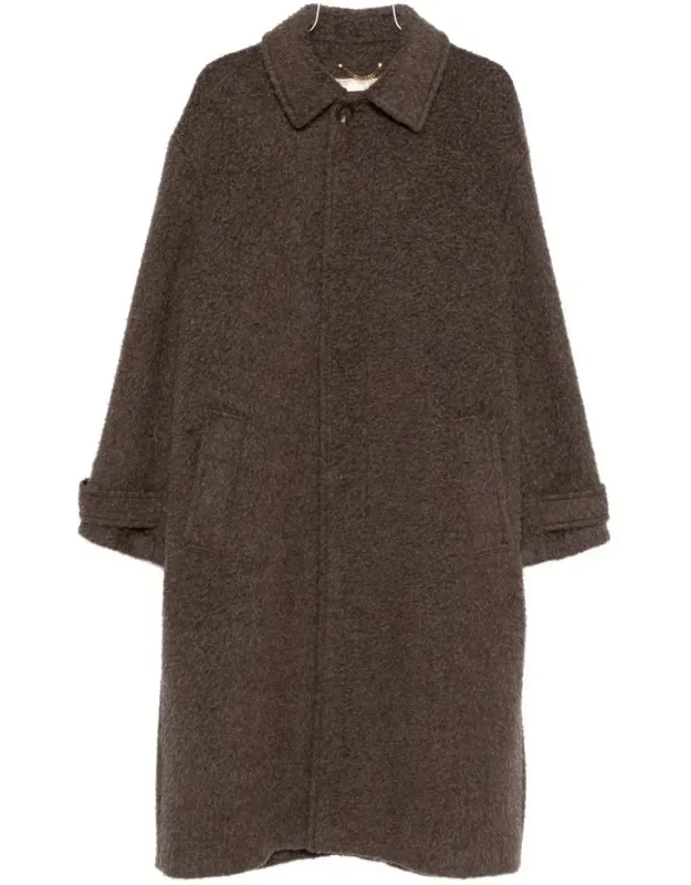 Coat Textured Button Fastening