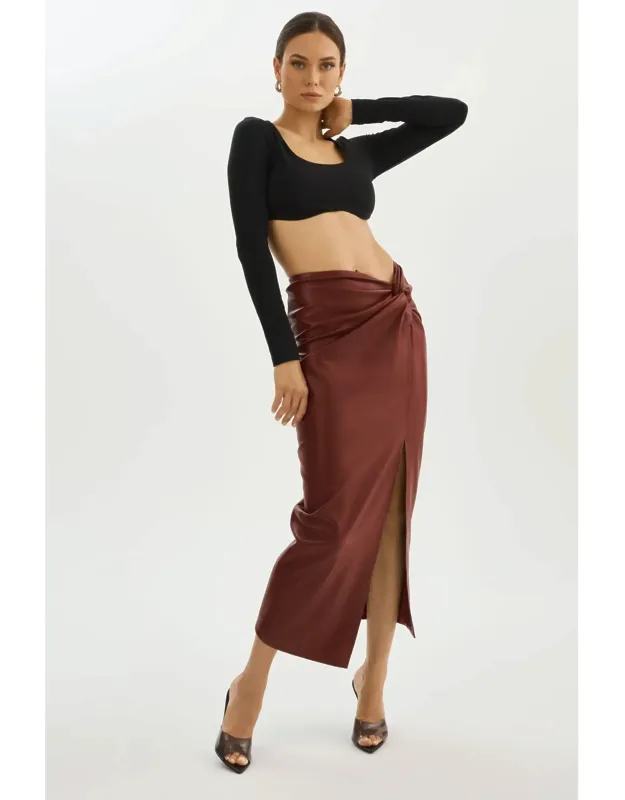 Faux Leather Maxi Skirt