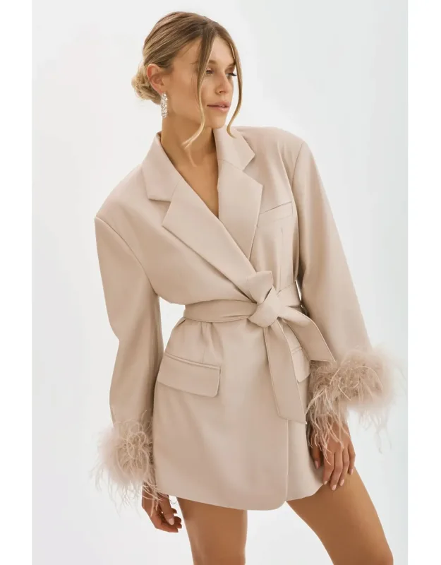 Feather Trim Blazer