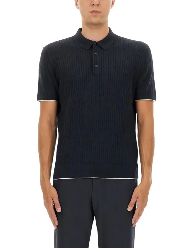 Silk And Cotton Braided Polo Shirt