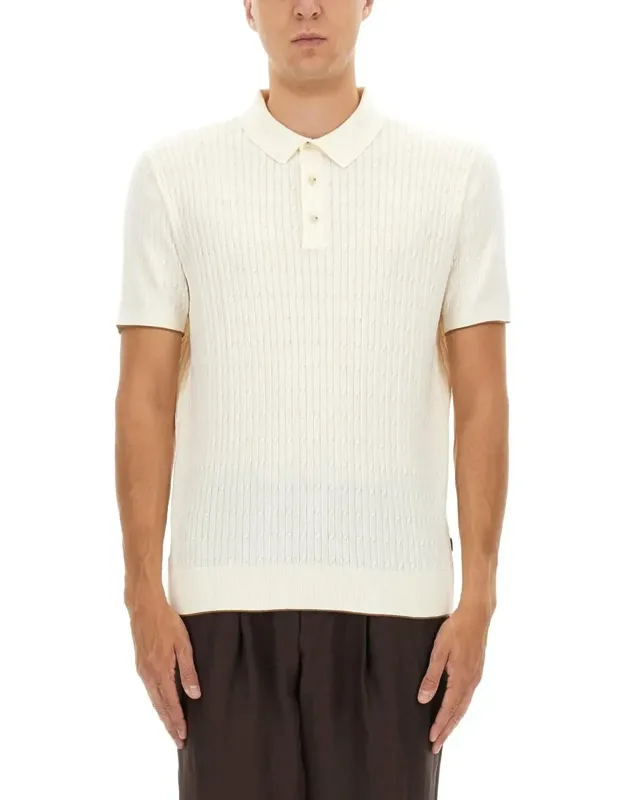 Silk And Cotton Braided Polo Shirt