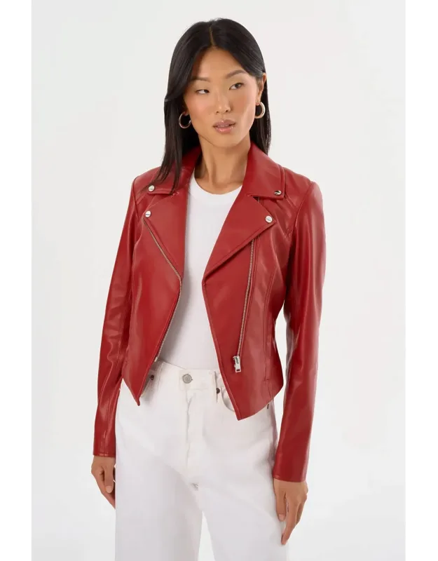 Fitted Faux Leather Jacket