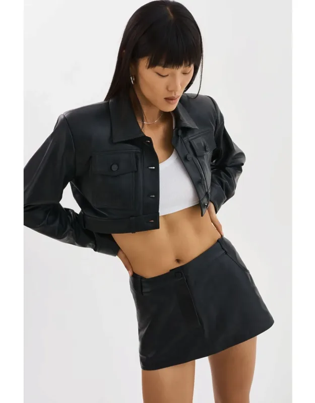 Cropped Leather Jacket