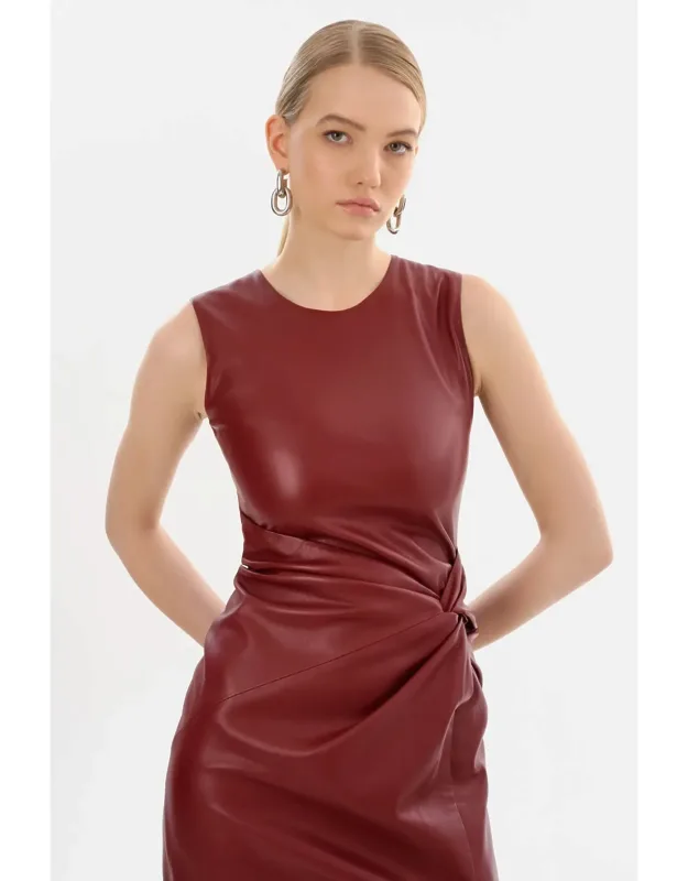 Faux Leather Dress