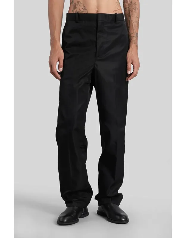 Pants With Concealed Front Fastening And Waist Belt Loops