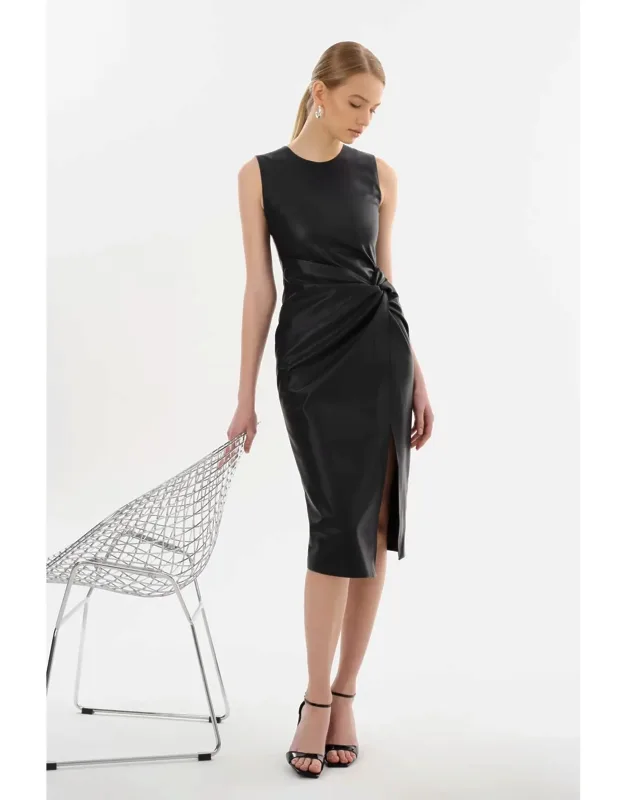 Faux Leather Dress