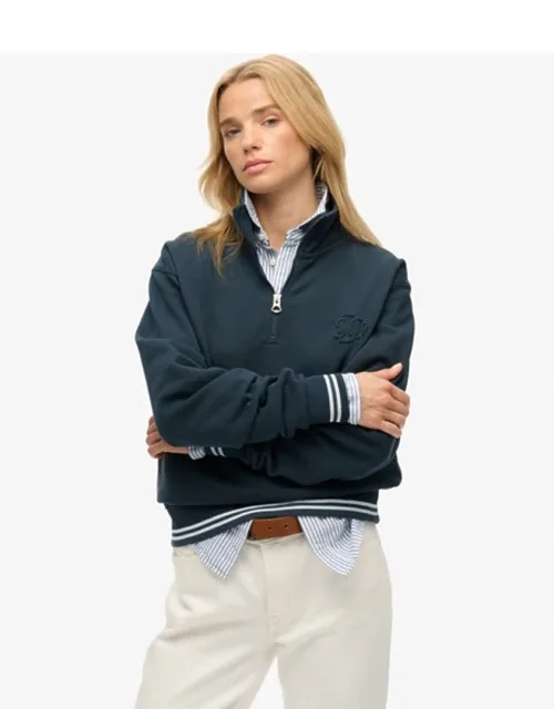Country Club Embossed Half-zip Jumper