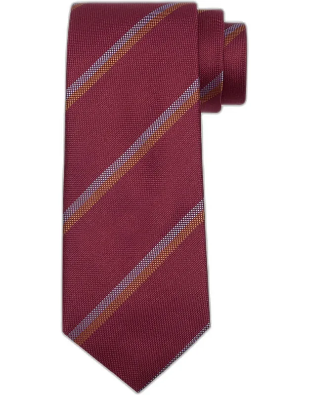 Diagonal Stripe Silk Tie