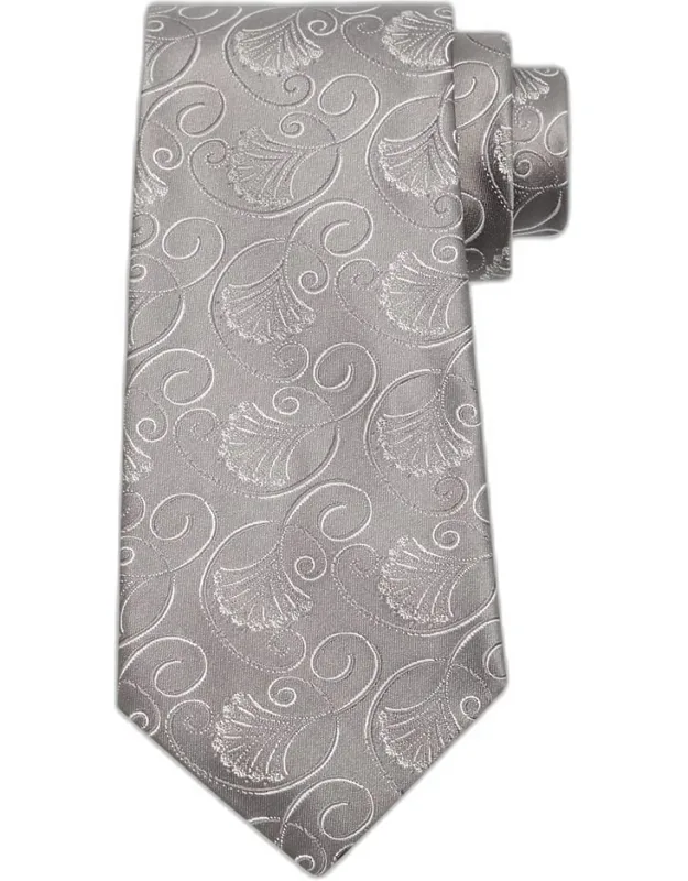 Curly Floral Silk Tie