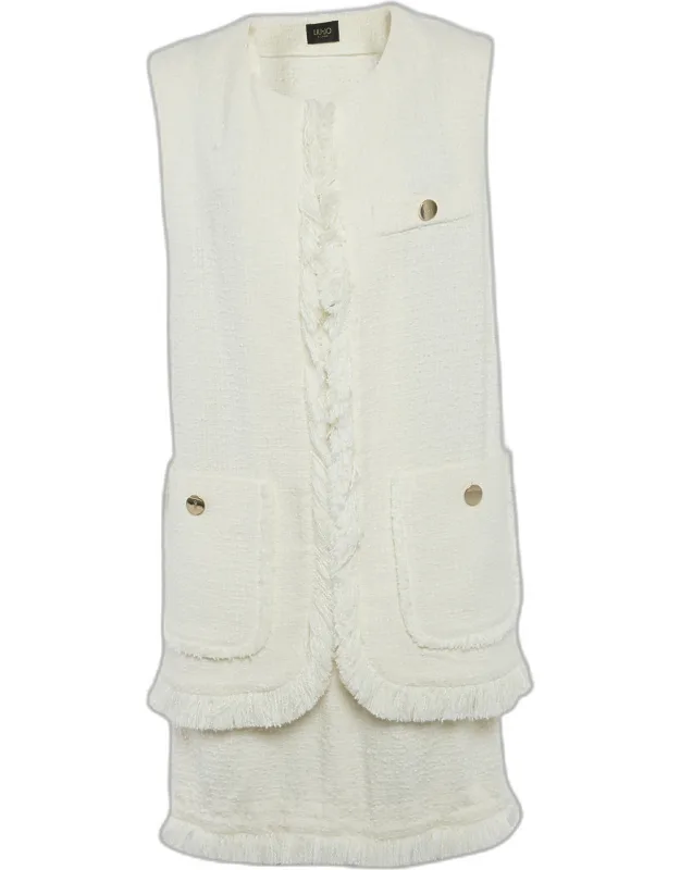 Boucle Sleeveless Jacket And Skirt Set