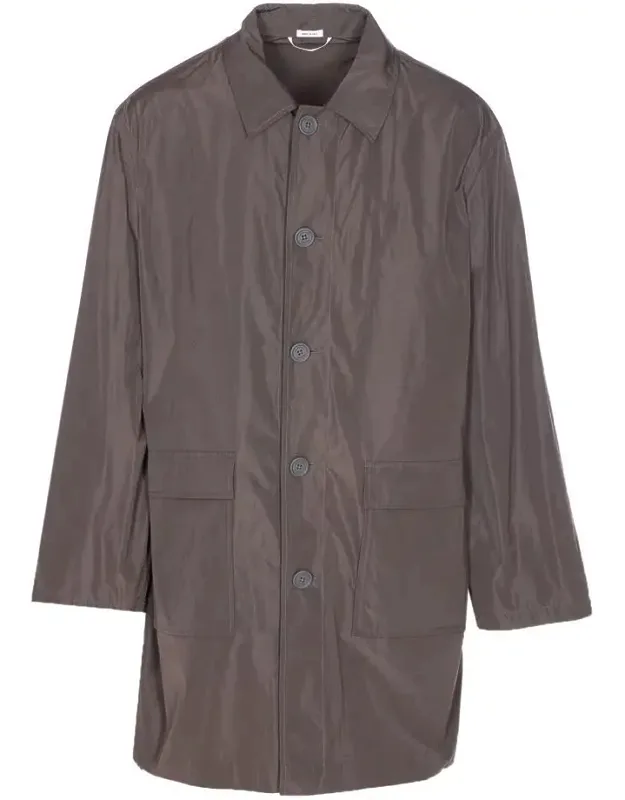Packable Jacket With Closure On The Front And Regular Collar